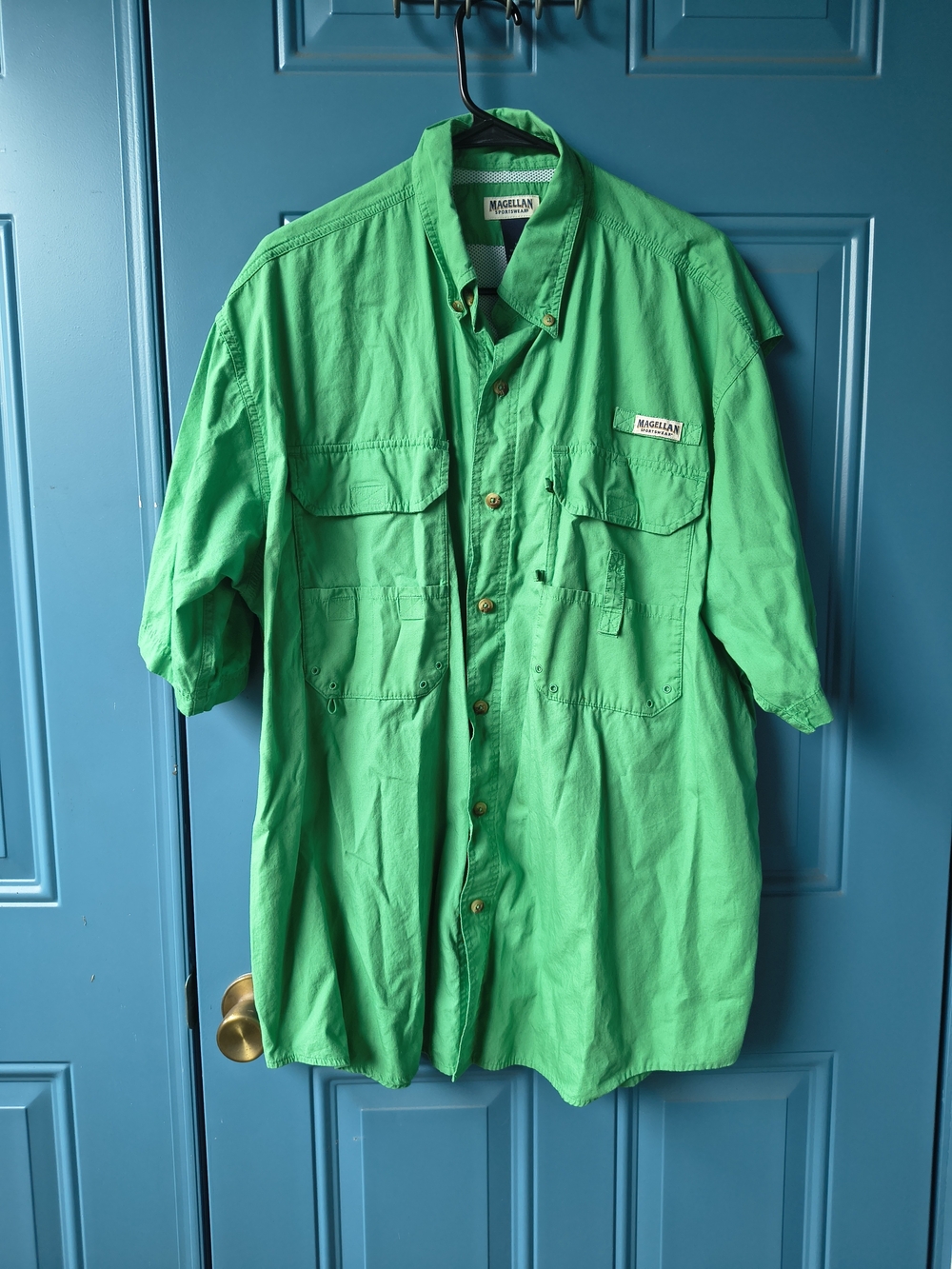 Magellan Outdoors Bright Green Short-Sleeve Fishing Shirt Jacket